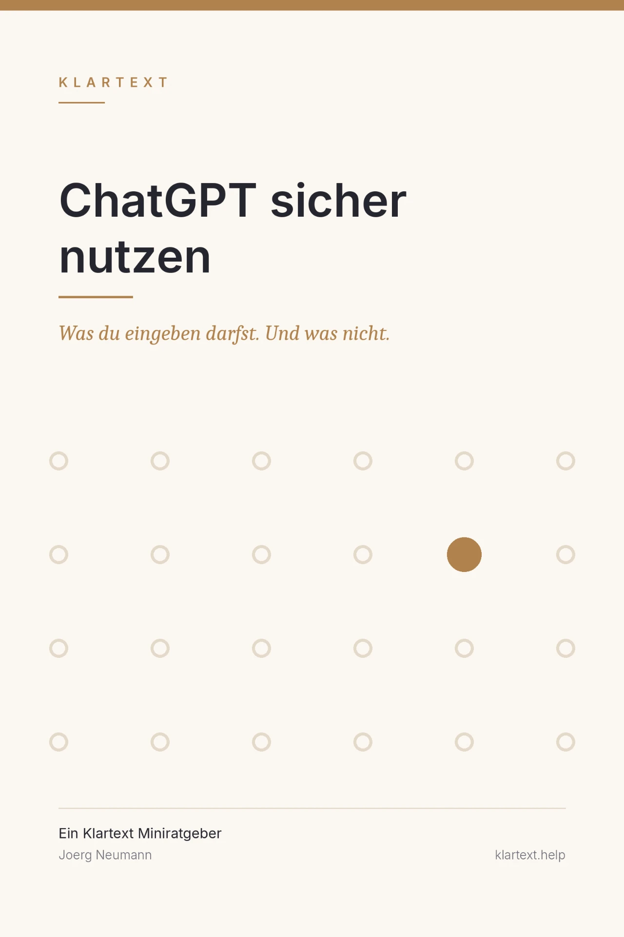 ChatGPT sicher nutzen, Klartext Miniratgeber